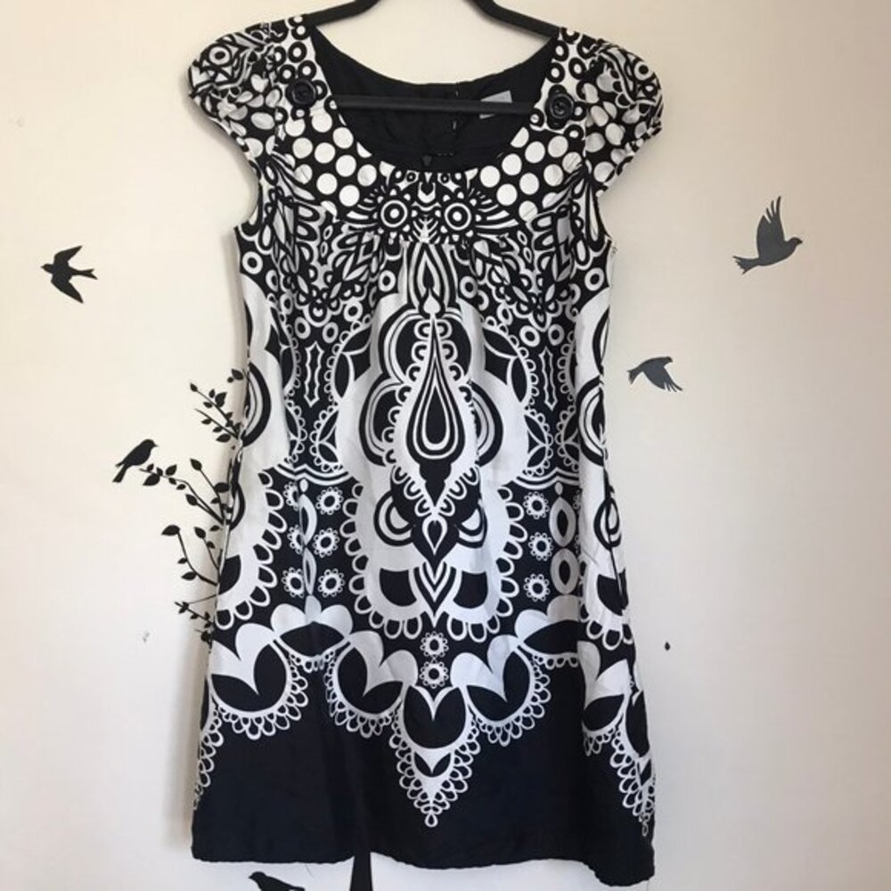 OASIS 100% SILK psychedelic tunic dress